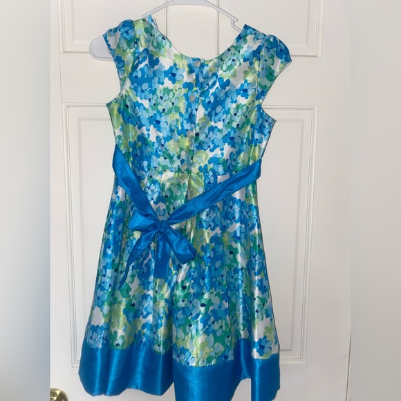 Girls dress. Brand: Jona Michelle. Size: 10. Color: blue green white. - Picture 3 of 7